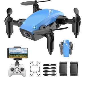 Blue and Black Mini Drone with Remote with camera